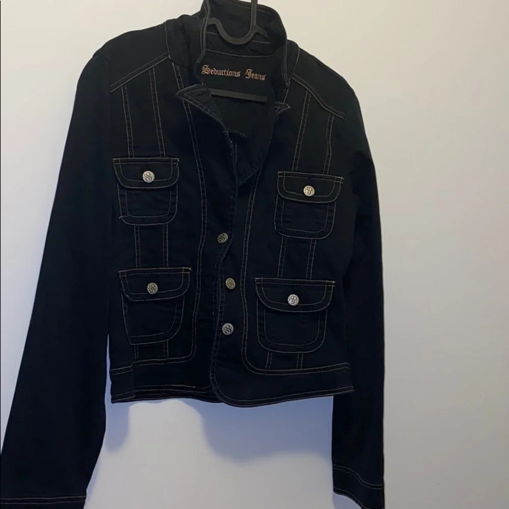 Seduction dark  Wash Denim Stretch jean Jacket